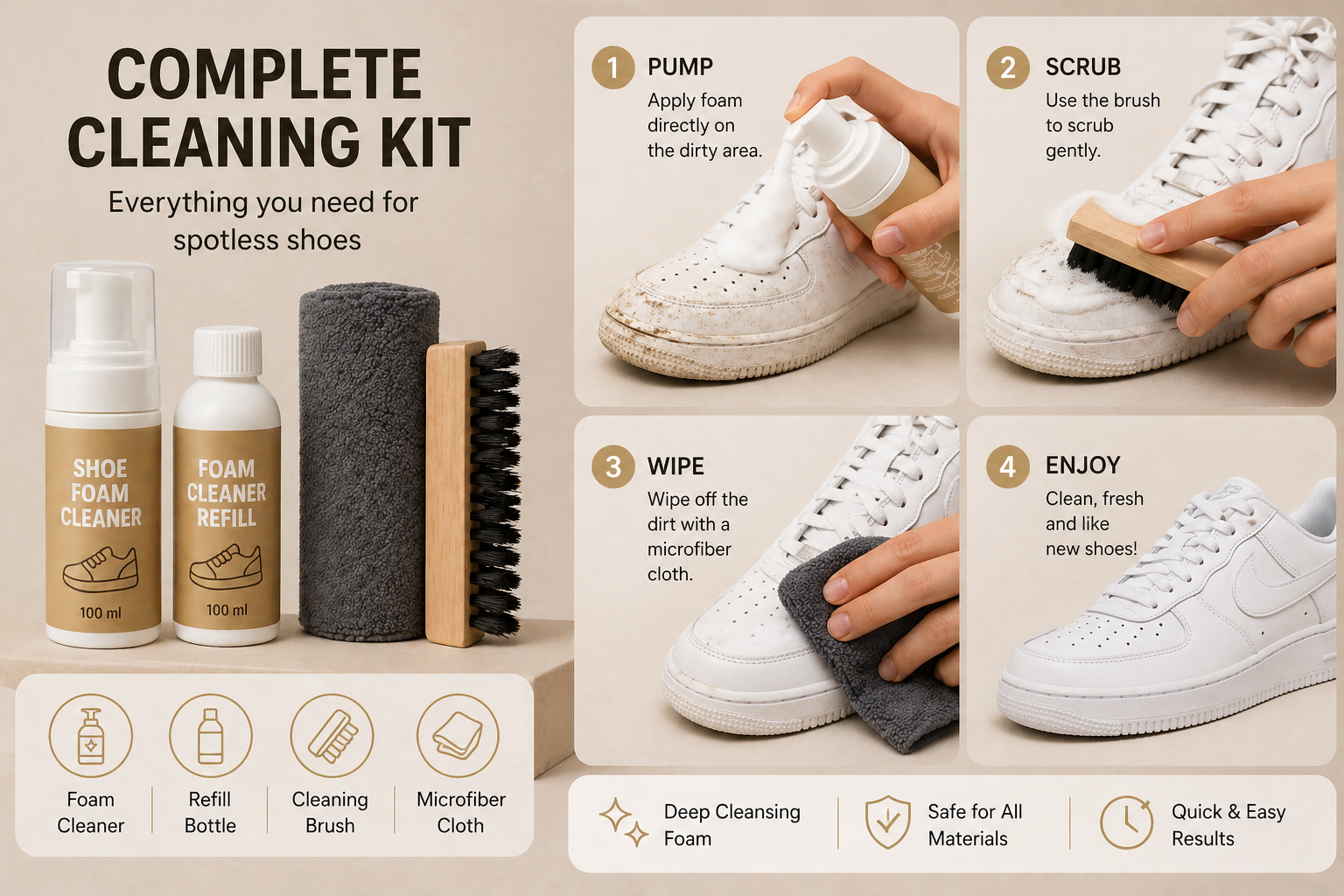 Premium Shoe Cleaning Kit – Make Dirty Shoes Look Brand New in Minutes